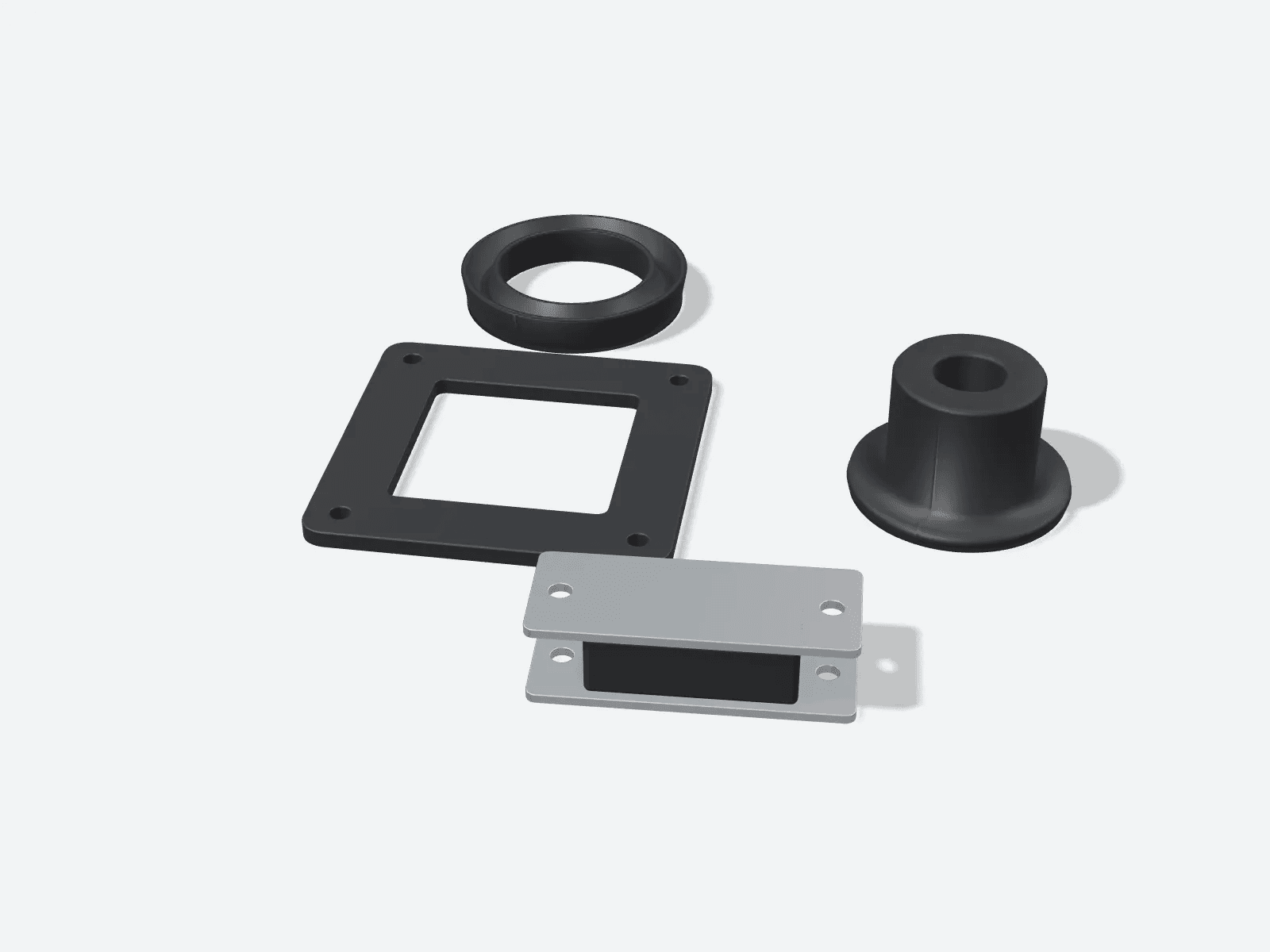 Illustration of custom moulded rubber parts